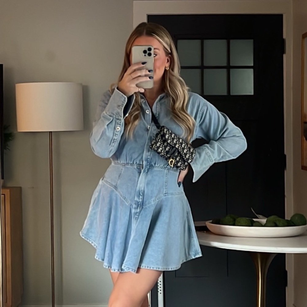 Stylish Light Blue Denim Dress